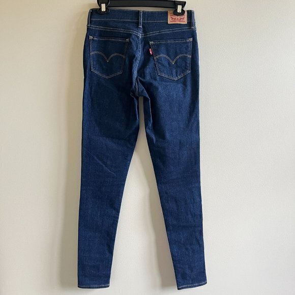 Levi's Dark Blue 710 Super Skinny Jeans For Women - Stretch Mid-Rise Size 28 - Picture 7 of 10